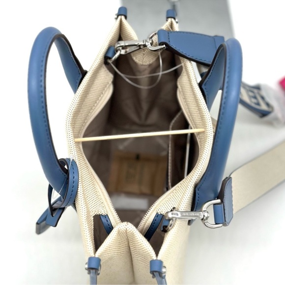 Michael Kors Mirella Small Pebbled Leather Crossbody Bag Denim Blue - Picture 12 of 13